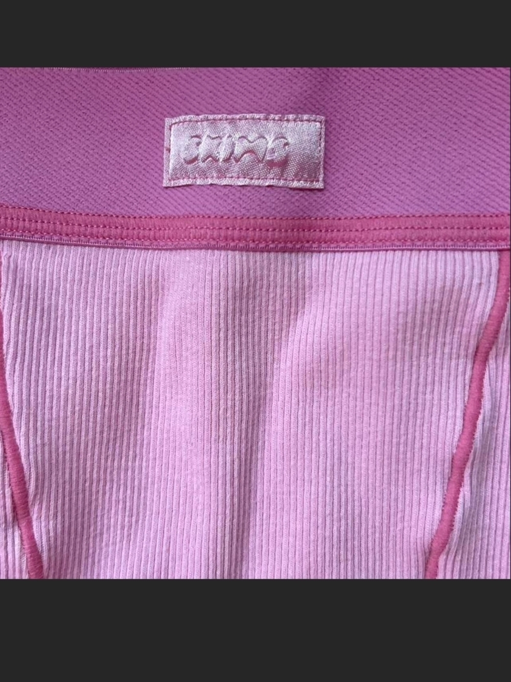SKIMS Pink Ribbed High-Waist Leggings